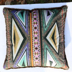 
                  
                    Load image into Gallery viewer, Napali fur rainbow decorative cushion, 24 x 24 in.
                  
                
