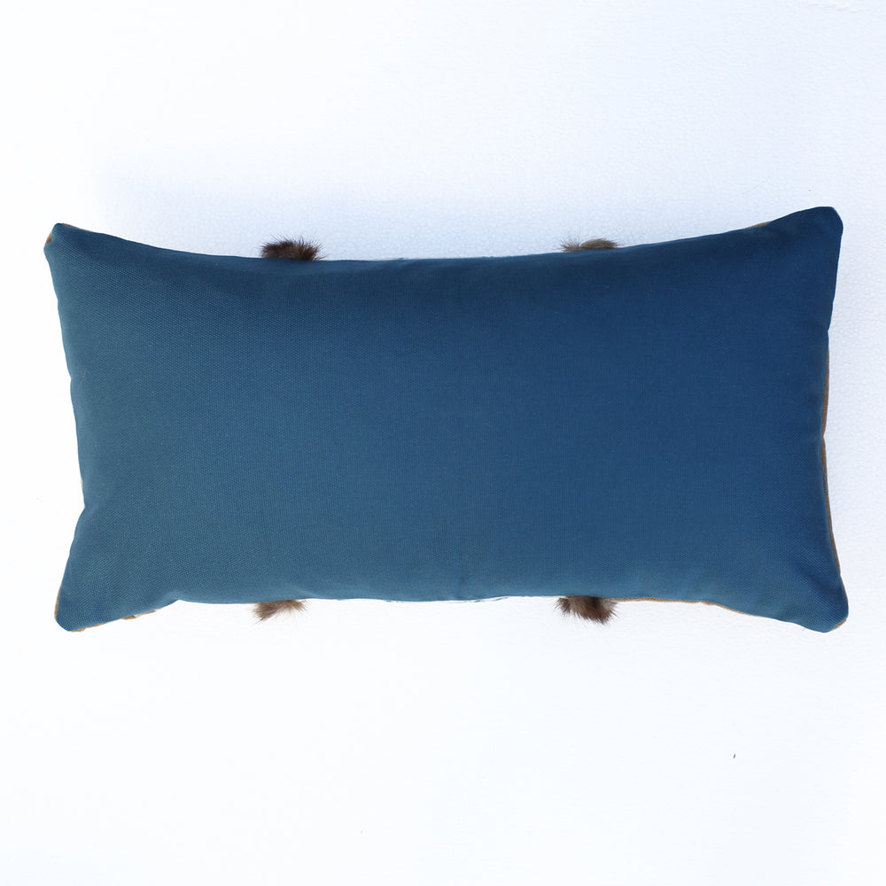
                  
                    Load image into Gallery viewer, Hibifur blue decorative cushion, 11 x 20 in.
                  
                