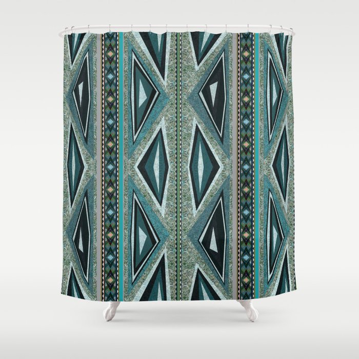 Shower Curtain : Tribal Turquoise